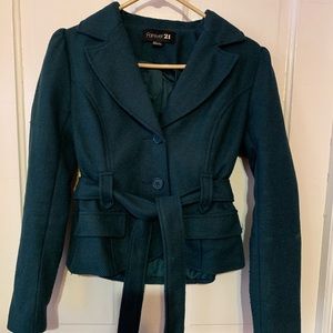 Used. Cute Forever21 Teal Green Jacket Blazer.